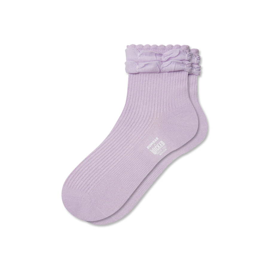 Wicked x Bombas Ruffle Quarter Socks - Cozy Lounge Cushion