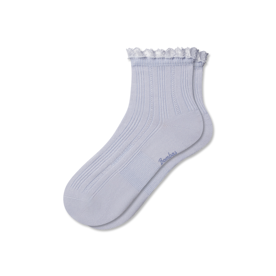 Women's Ruffle Lace Quarter Socks - Run Office Support