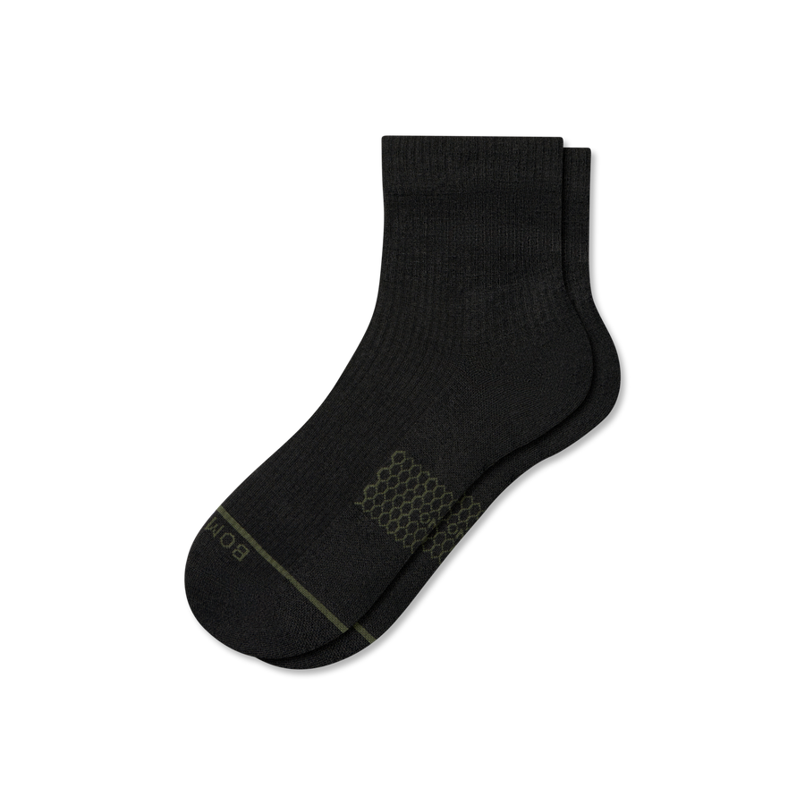 Women's Merino Wool Blend Modern Rib Quarter Socks - Studio Travel Wear