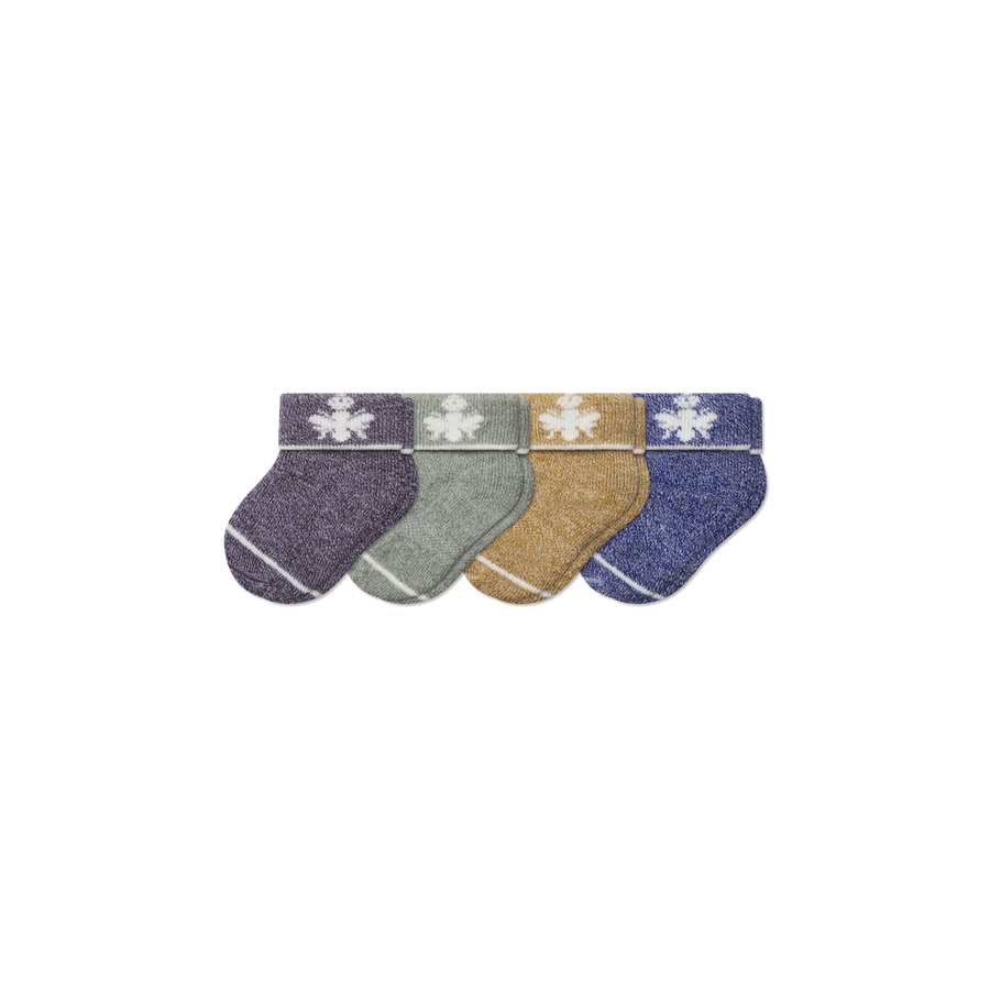 Baby Merino Wool Blend Calf Sock 4-Pack (0-6 Months) - Everyday School Rotation