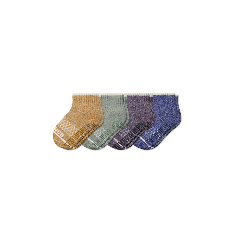 Toddler Merino Wool Blend Gripper Calf Sock 4-Pack - Comfort Home Pair