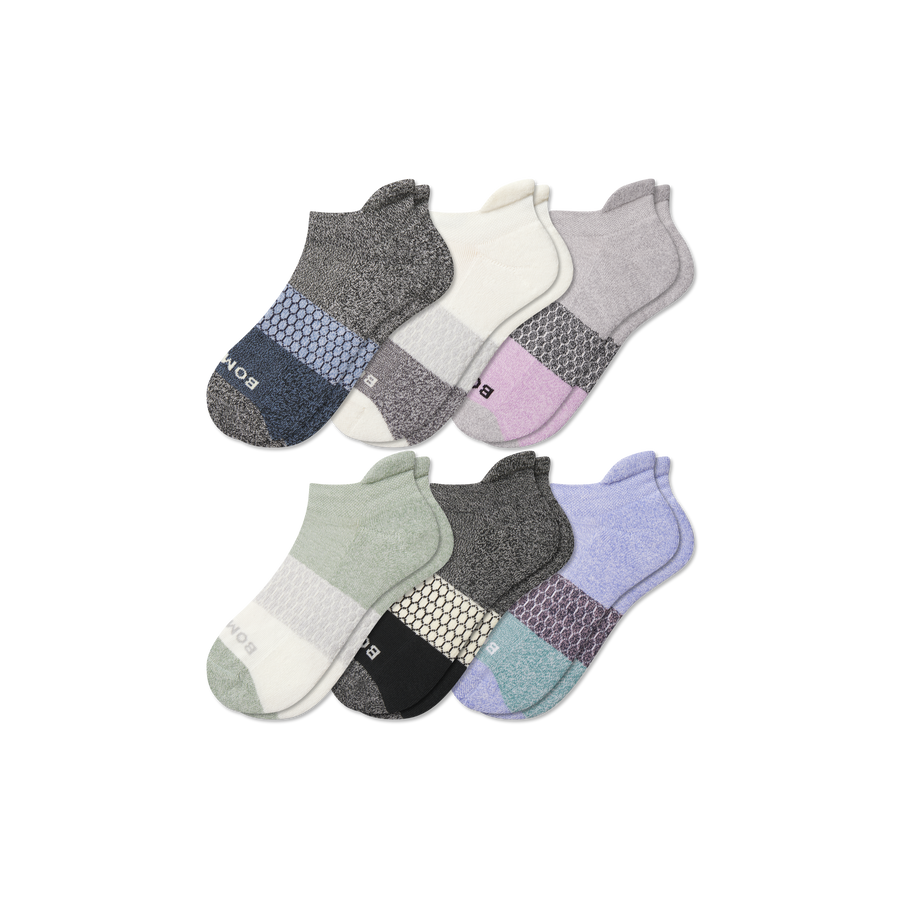 Youth Tri-Block Ankle Sock 6-Pack - Classic Run Move