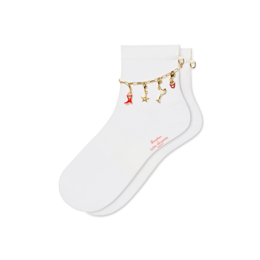 Bombas x Susan Alexandra Charms and Anklet Quarter Socks - Steady Office Support
