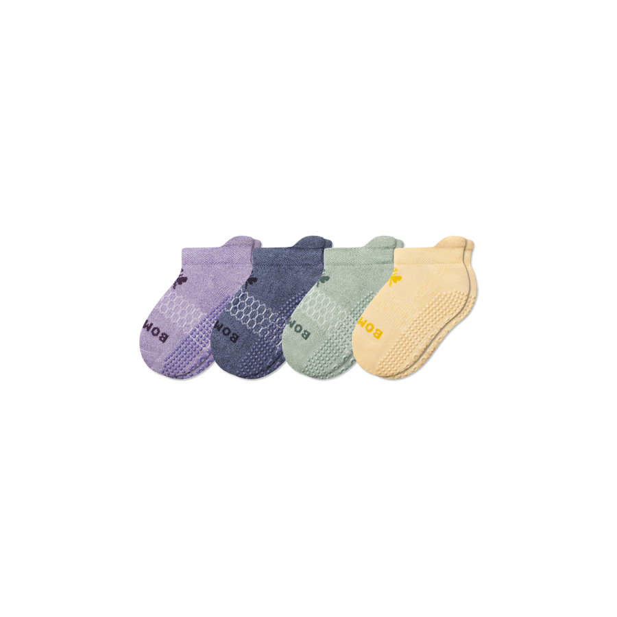 Junior Marl Gripper Ankle Sock 4-Pack - Soft Crew Support