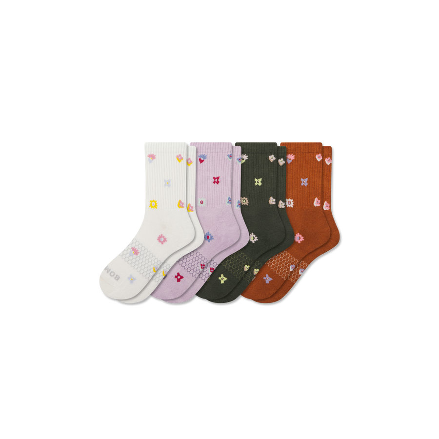 Women’s Garden Party Half Calf Sock 4-Pack - Everyday Court Wear