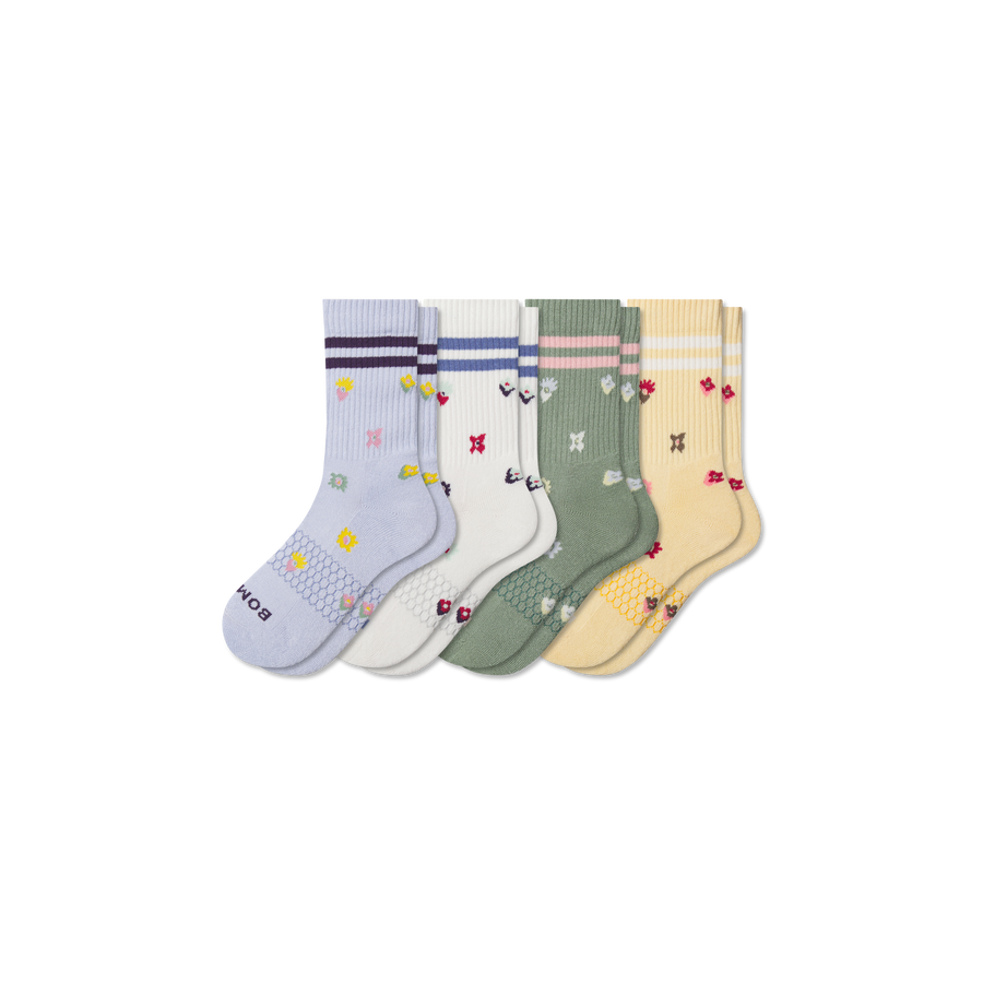 Youth Garden Party Calf Sock 4-Pack - Active Crew Step