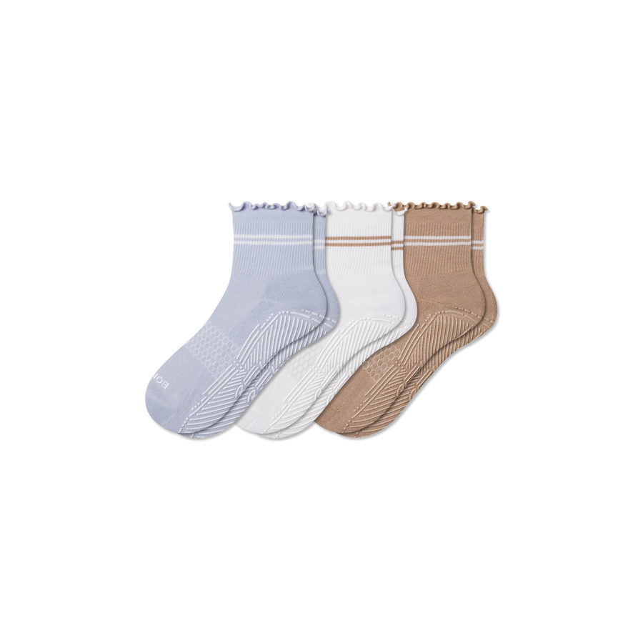 Women's Studio Gripper Quarter Sock 3-Pack - Indoor Comfort