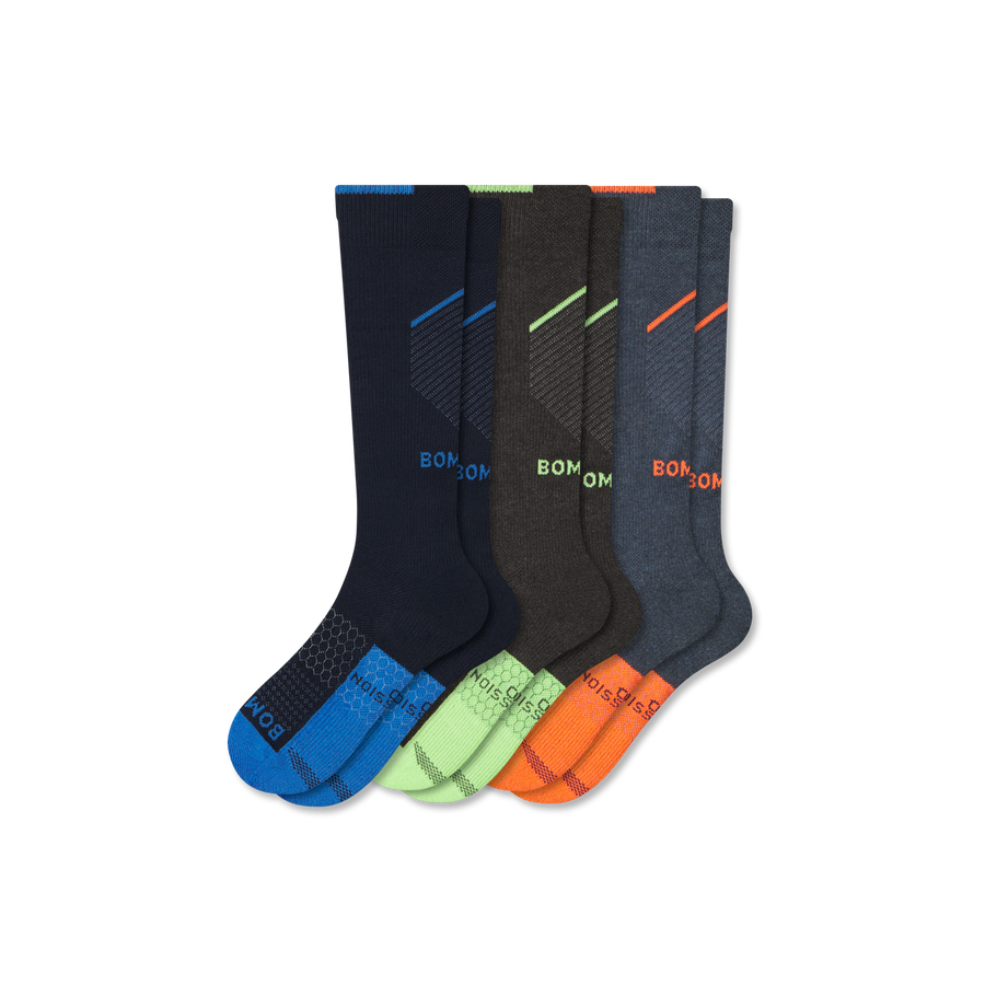 Men's Performance Compression Knee High Sock 3-Pack (20-30mmHg) - Flex Training Relief