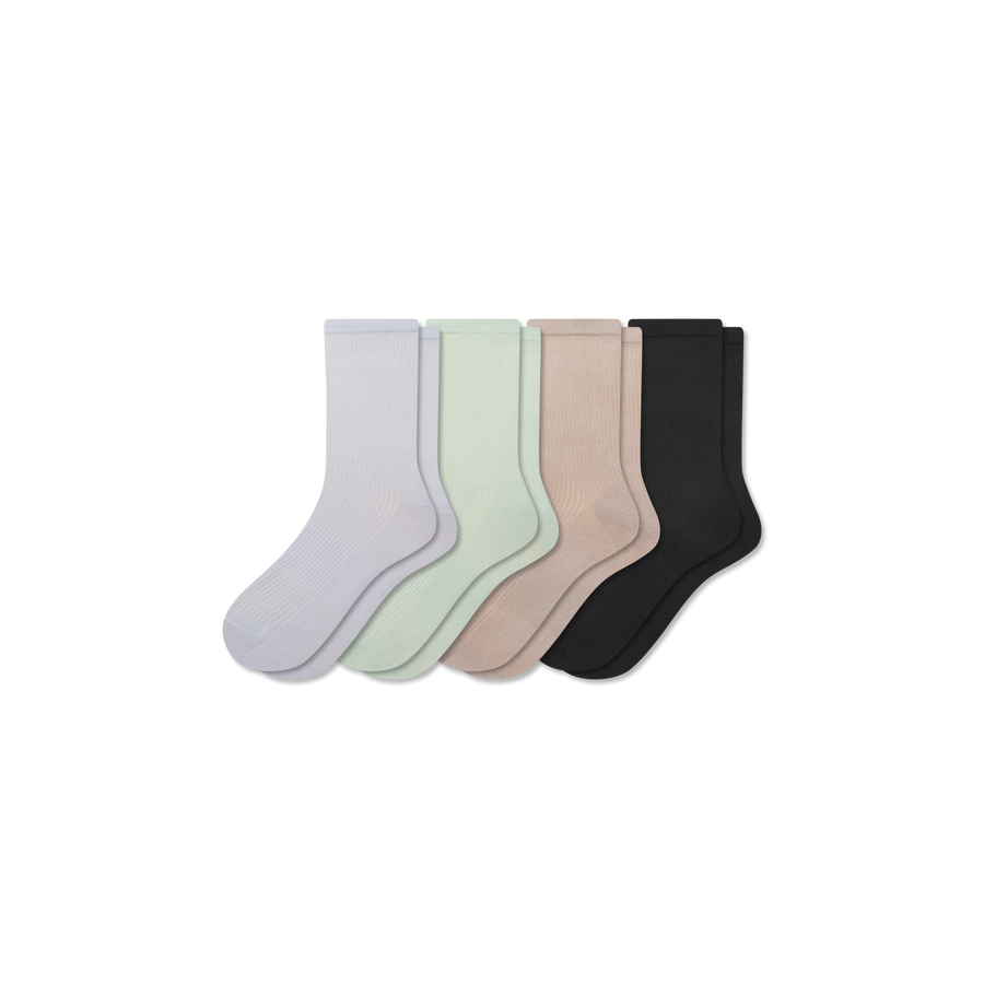 Women's Featherweight Rib Half Calf Sock 4-Pack - Soft Everyday Fit