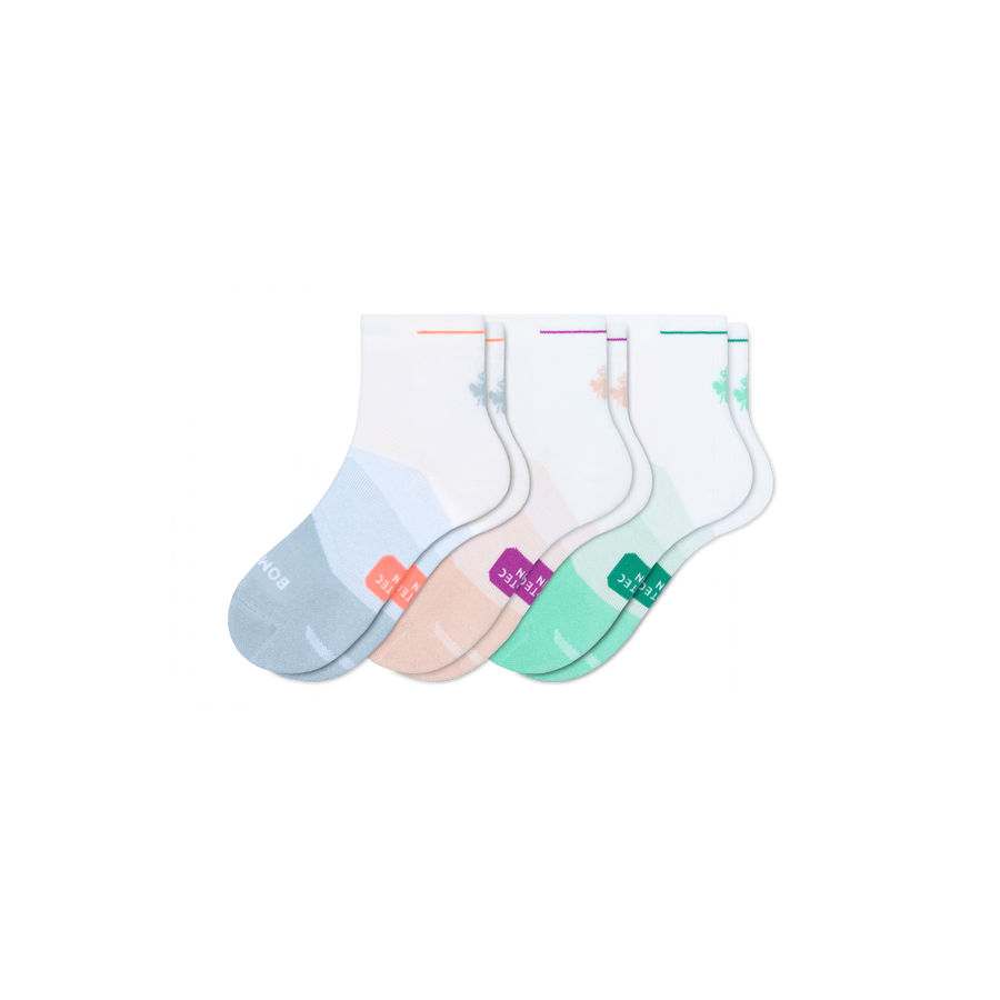 Women's Run Quarter Sock 3-Pack - Trail Travel Cushion