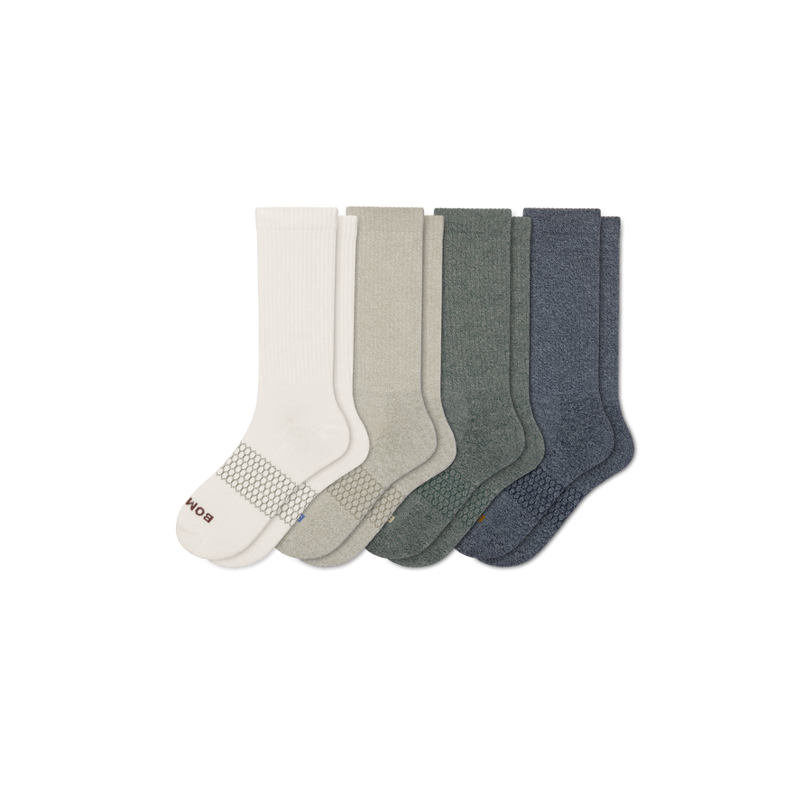 Men's Marl Calf Sock 4-Pack - Comfort Crew Pair