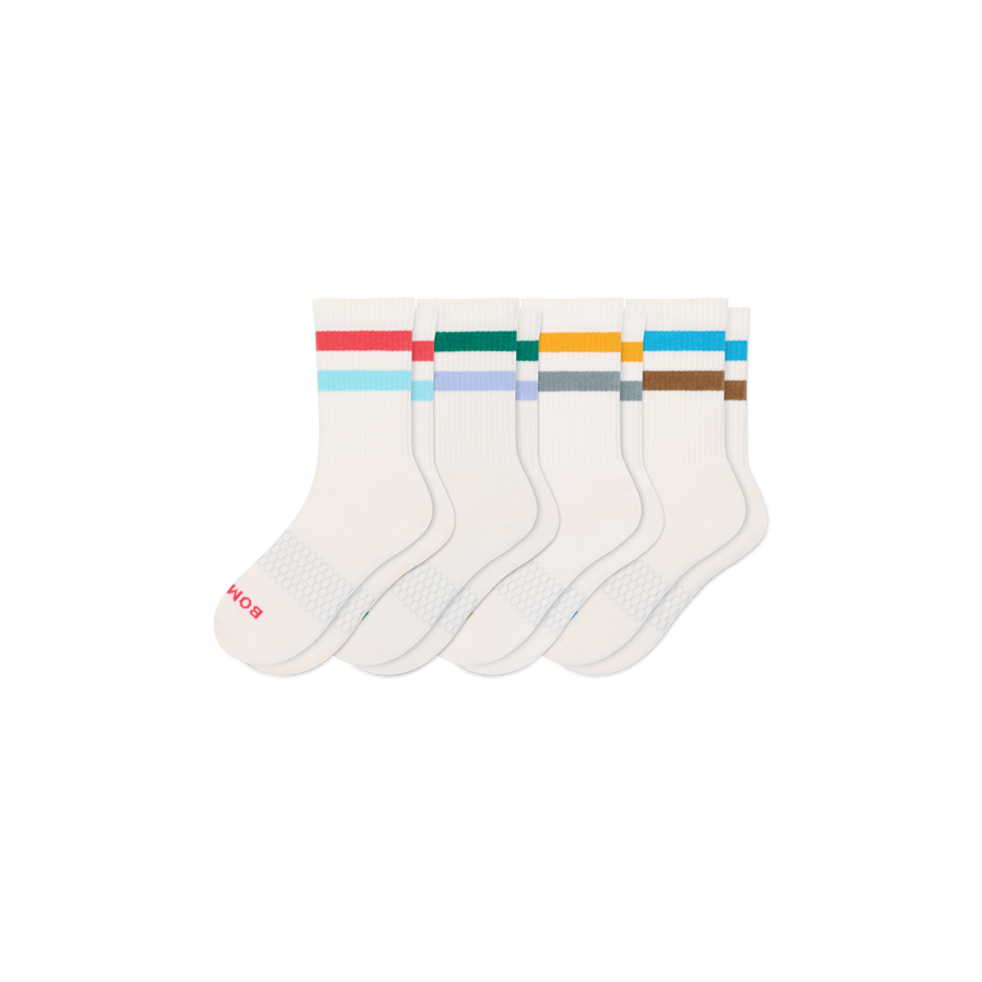 Youth Vintage Stripes Calf Sock 4-Pack - Cozy Hike Move