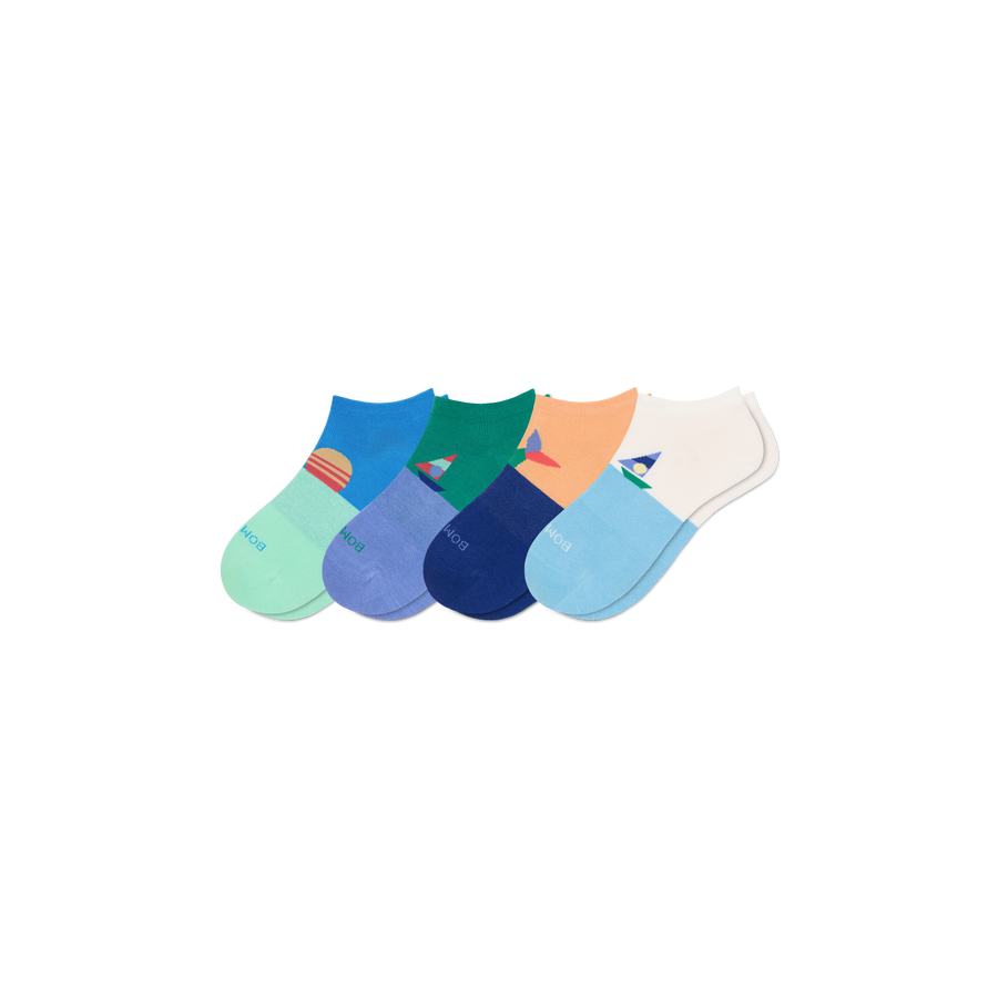 Youth Lightweight Ankle Sock 4-Pack - Light No Show Comfort