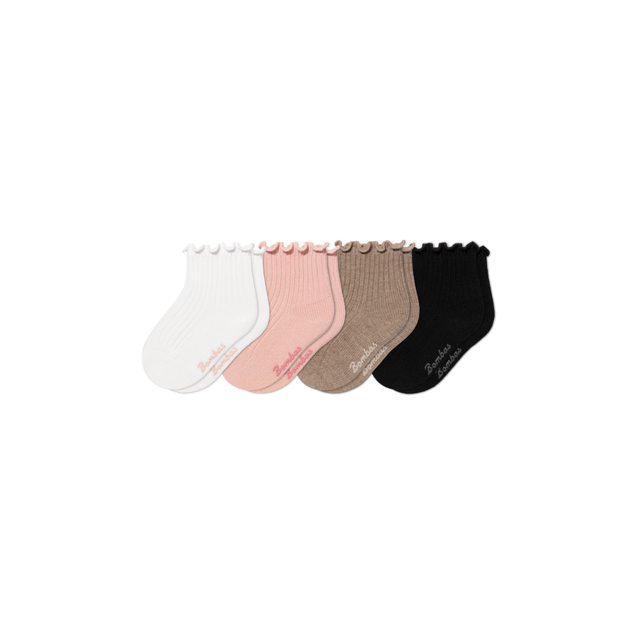 Baby Ruffle Rib Calf Sock 4-Pack (6-12 Months) - Soft Hike Comfort