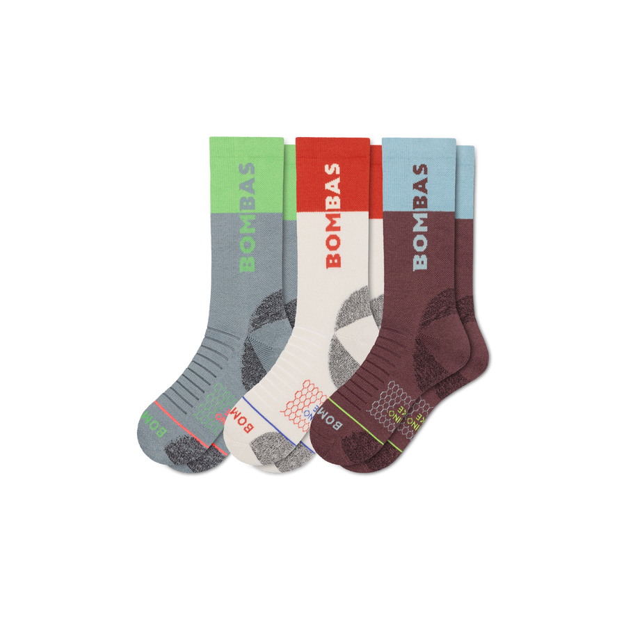 Women's Merino Wool Blend Hiking Calf Sock 3-Pack - Cushion Everyday Support