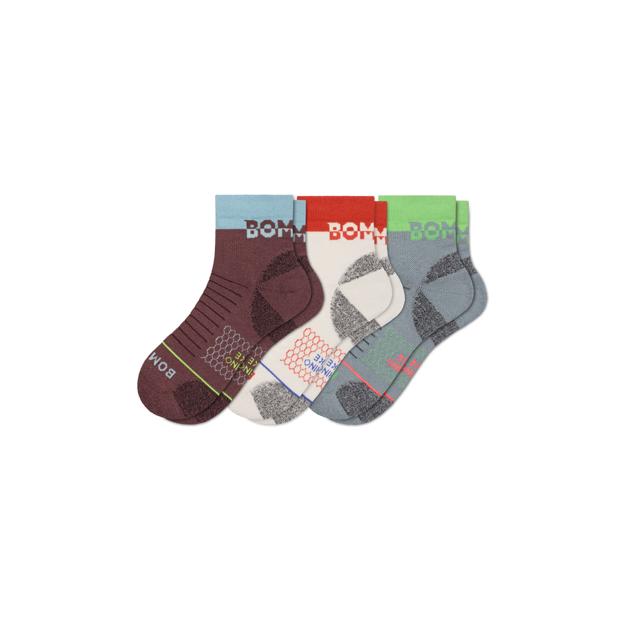 Men's Merino Wool Blend Hiking Quarter Sock 3-Pack - Studio Travel Move