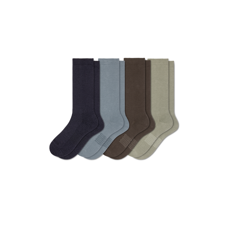 Men's Modern Rib Calf Sock 4-Pack - Steady Home Comfort