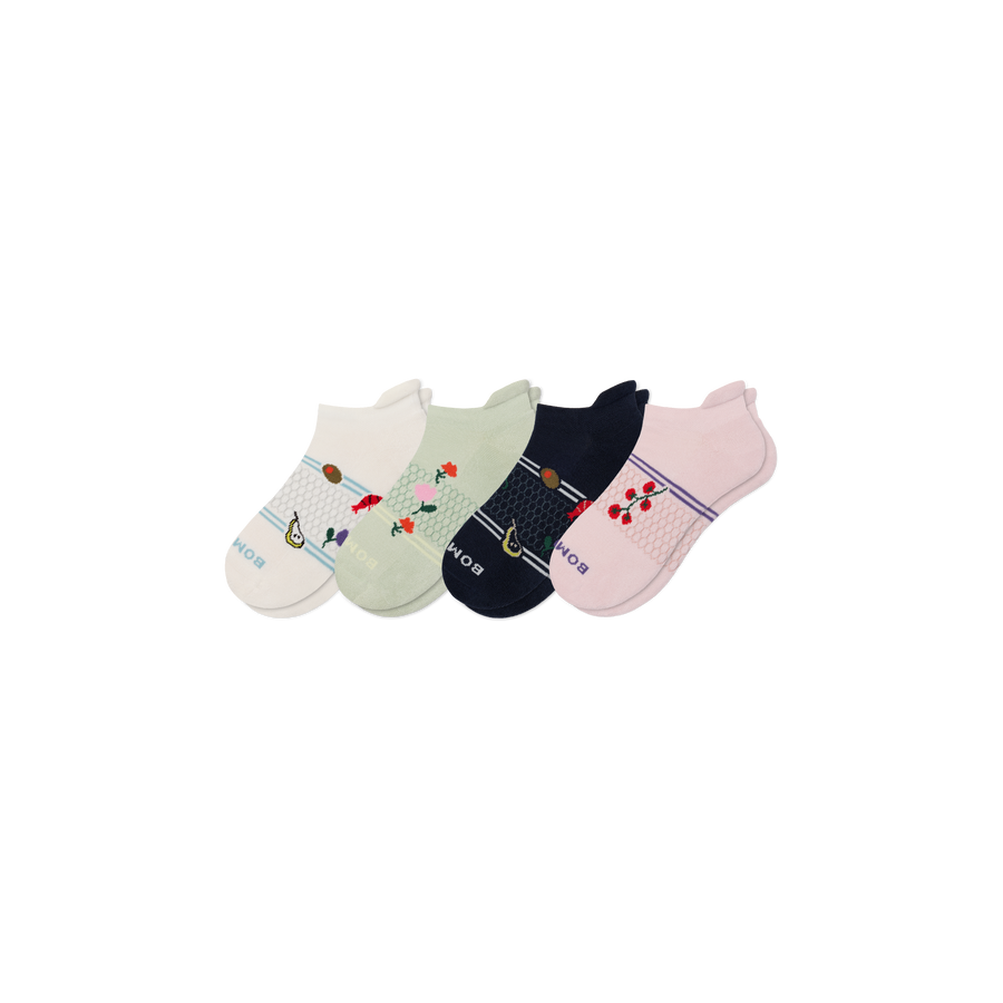 Women's Dinner Party Ankle Sock 4-Pack - Comfort Ankle Cushion