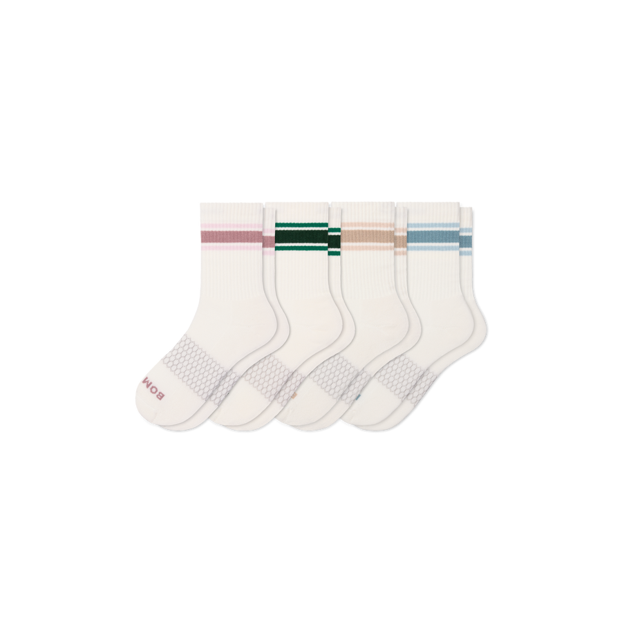Women's Vintage Stripes Half Calf Sock 4-Pack - Classic Shift Support
