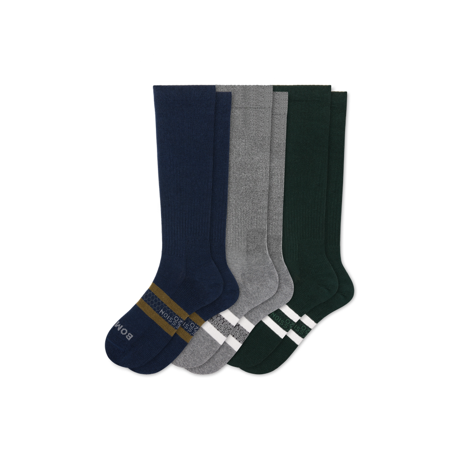 Men's Everyday Compression Knee High Sock 3-Pack (15-20mmHg) - Trail Training Relief