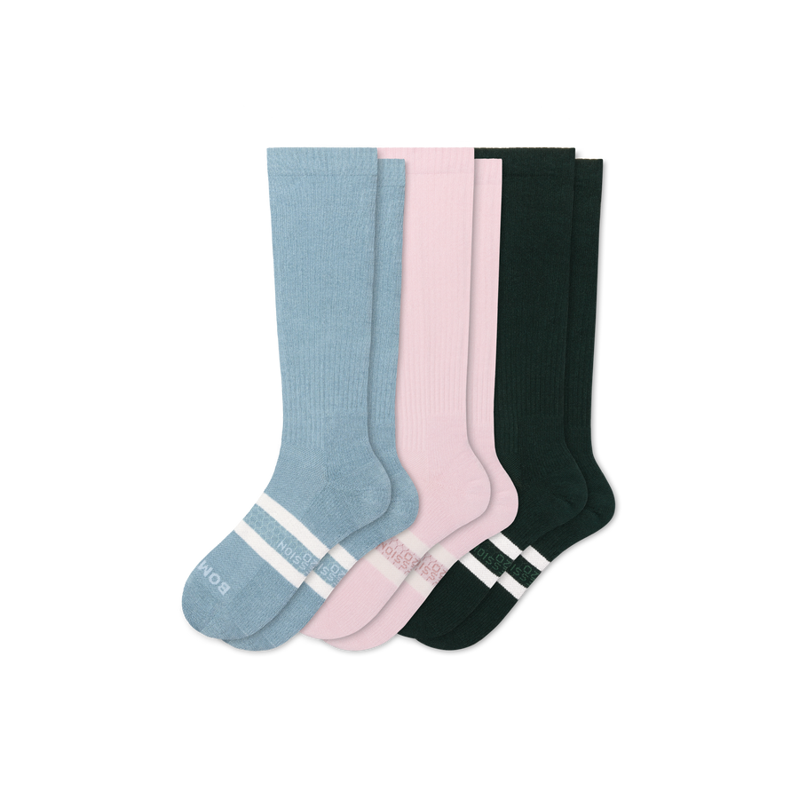 Women's Everyday Compression Knee High Sock 3-Pack (15-20mmHg) - Dynamic Run Support