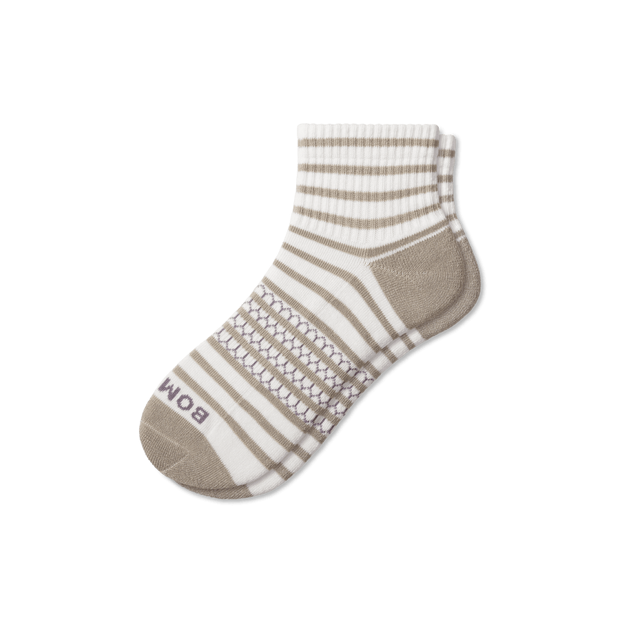 Women's Coastal Stripe Quarter Socks - Cozy Office Pair