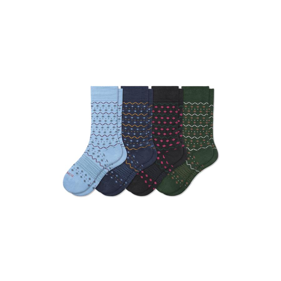 Youth Dress Calf Sock 4-Pack - Soft Ankle Pair