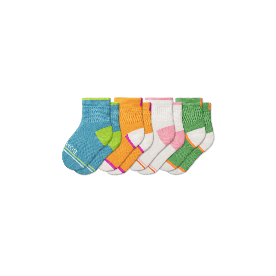 Toddler Lightweight Retro Knit Calf Sock 4-Pack - Comfort No Show Pair
