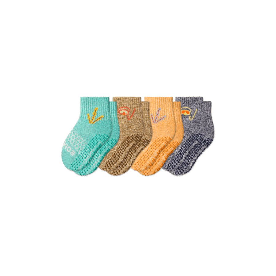 Toddler Aquatic Gripper Calf Sock 4-Pack - Run Hike Support
