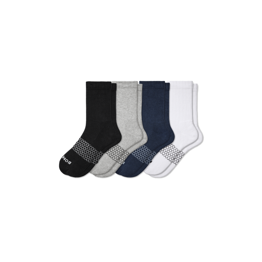 Men's Solids Half Calf Sock 4-Pack - Smooth School Comfort