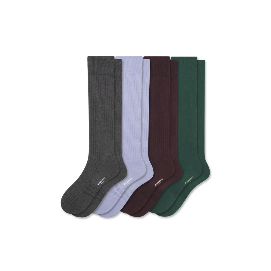 Men's Ribbed Dress Over the Calf Sock 4-Pack - Smooth Shift Rotation