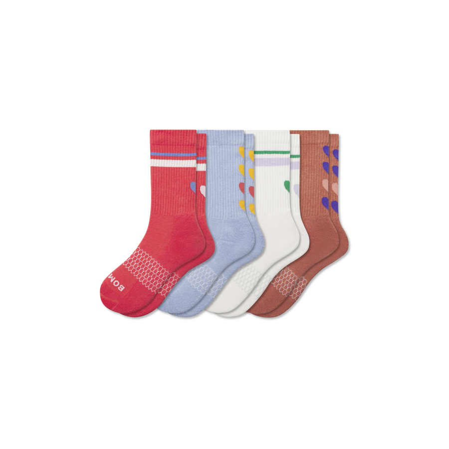 Youth Hearts Calf Sock 4-Pack - Cushion Recovery Pair
