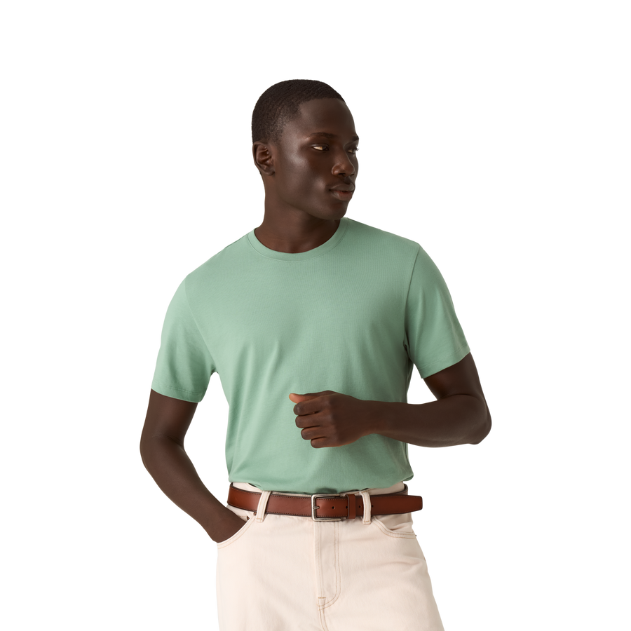 Men's Pima Cotton Crew Neck T-Shirt - Weekend Lounge Wear