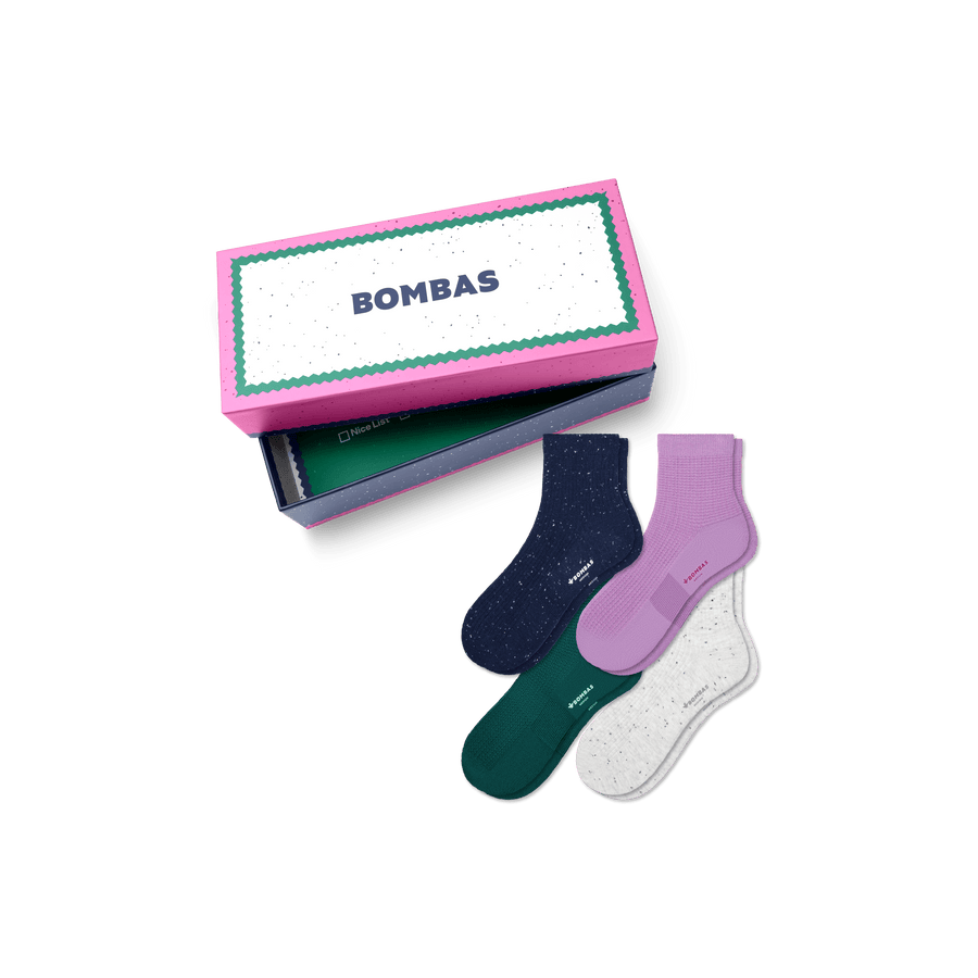 Women's Lightweight Quarter Sock 4-Pack Gift Box - Daily Stash
