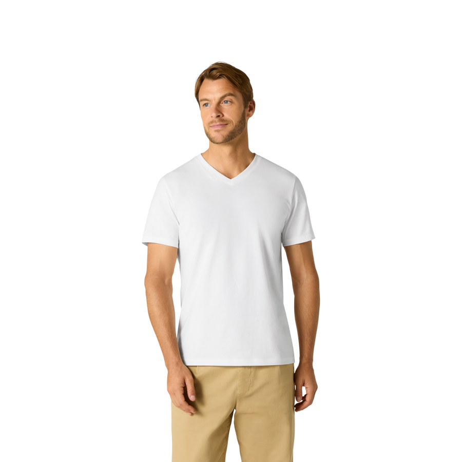 Men's Pima Cotton V-Neck T-Shirt - Relaxed Everyday Layer