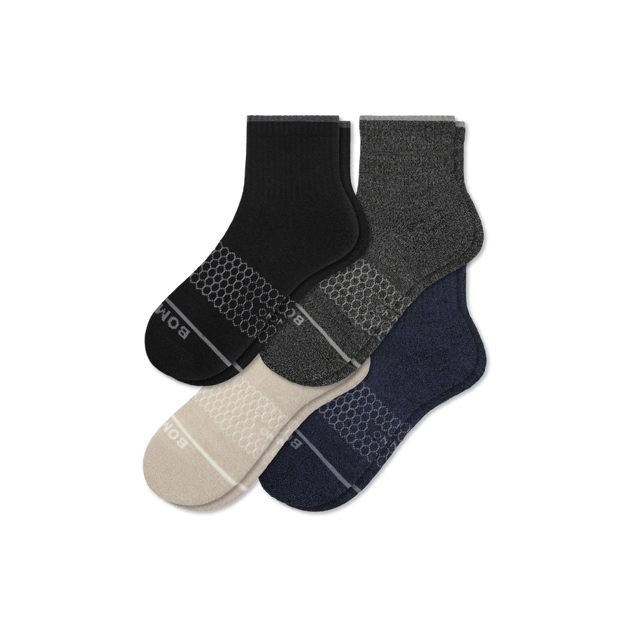Men's Merino Wool Blend Quarter Sock 4-Pack - Fresh Court Wear