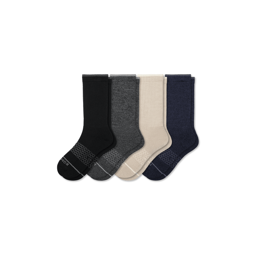 Women's Merino Wool Blend Calf Sock 4-Pack - Breathable Lounge Wear