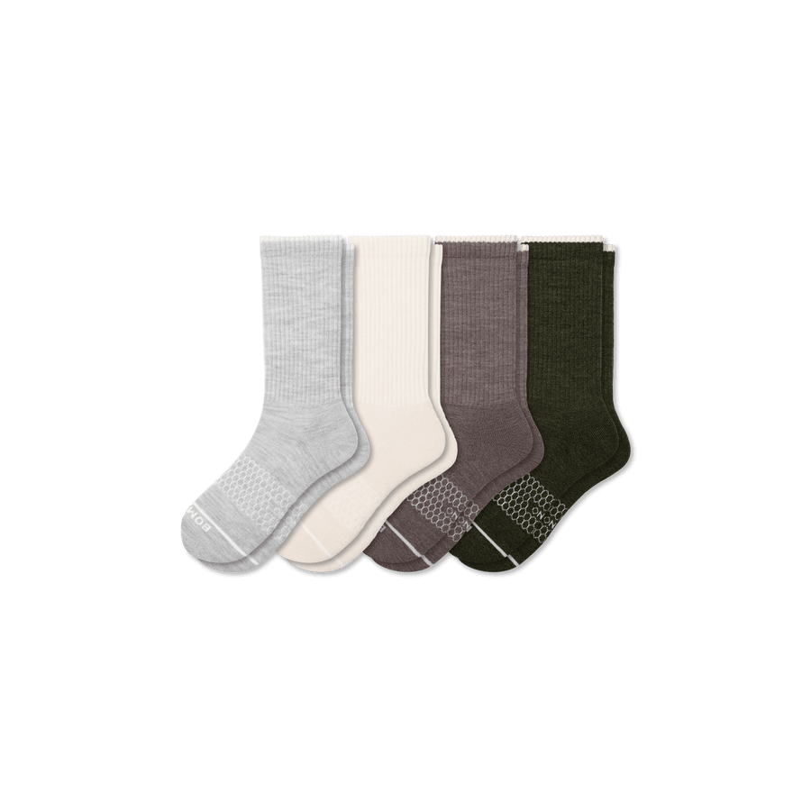 Men's Merino Wool Blend Calf Sock 4-Pack - Studio Recovery Step