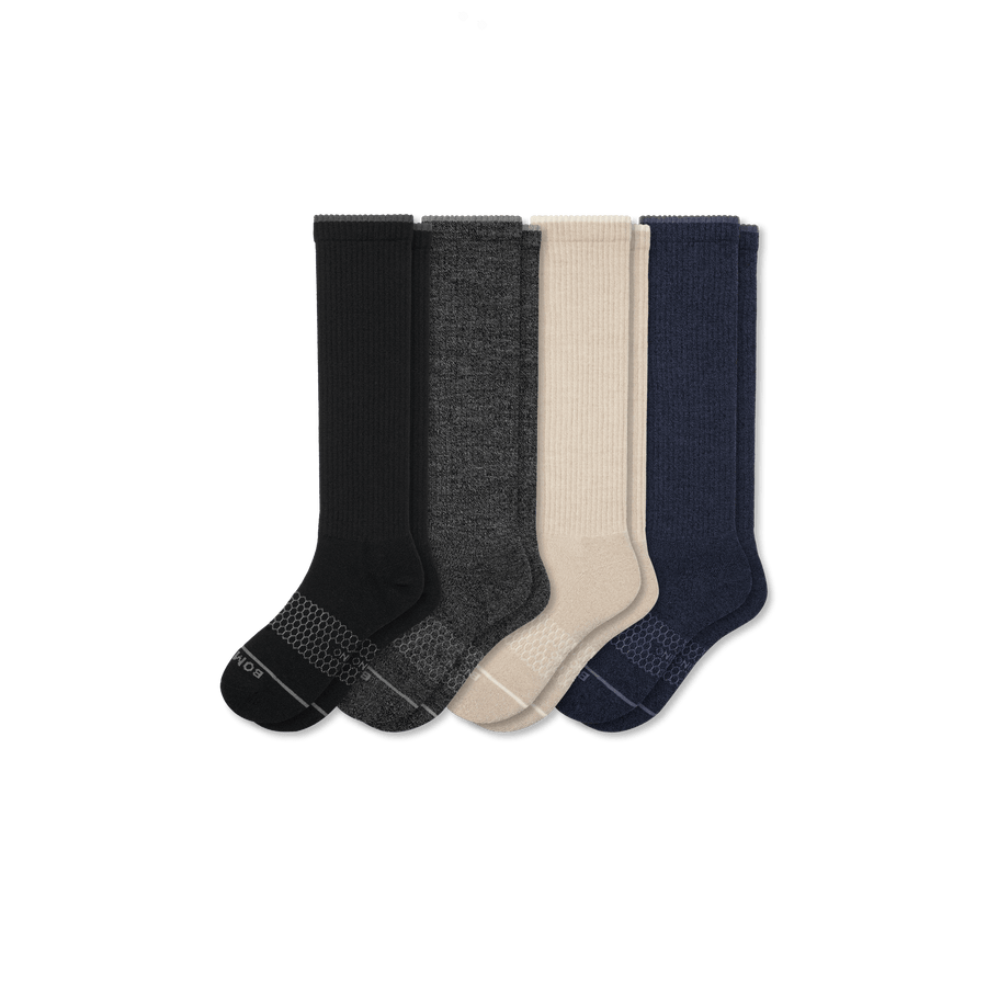 Women's Merino Wool Blend Knee-High Sock 4-Pack - Trail Hike Comfort