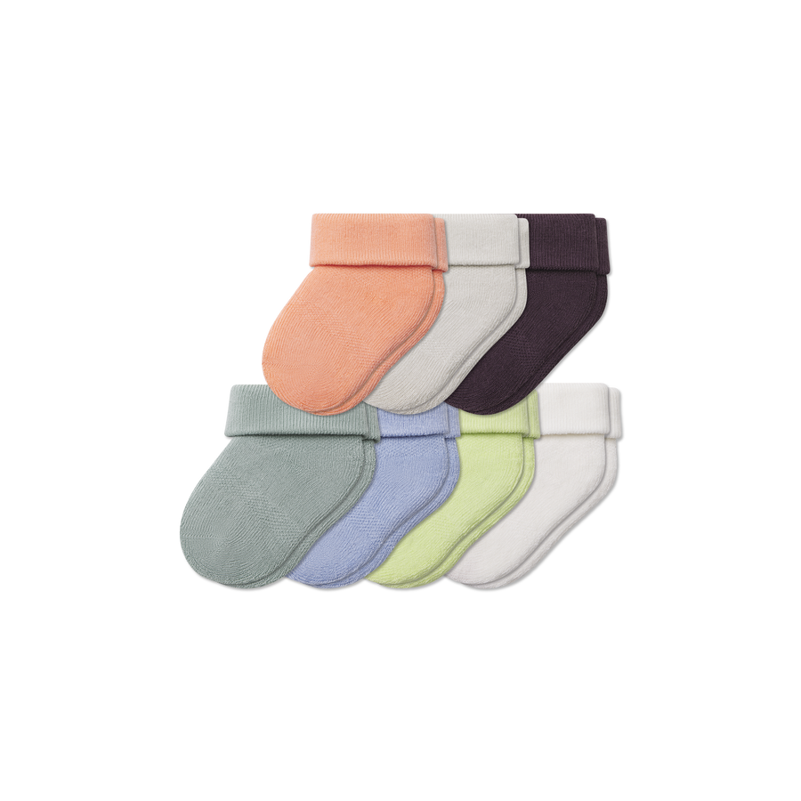 Baby Week of Bombas Calf Sock 7-Pack (0-6 Months) - Studio Low Cut Move