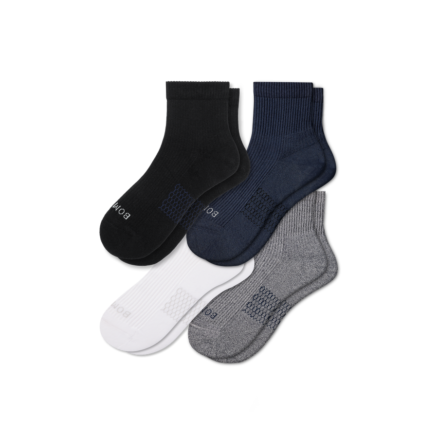 Men's Modern Rib Quarter Sock 4-Pack - Light Trail Step
