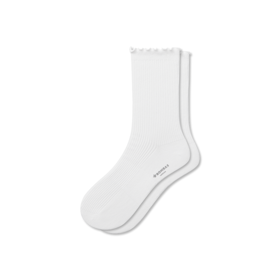 Women's Ruffle Rib Half Calf Socks - Steady School Comfort