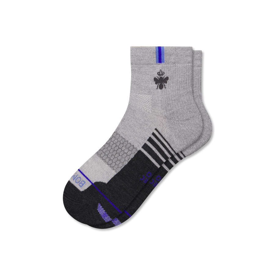 Men's Merino Wool Blend Run Quarter Socks - Trail Crew Move