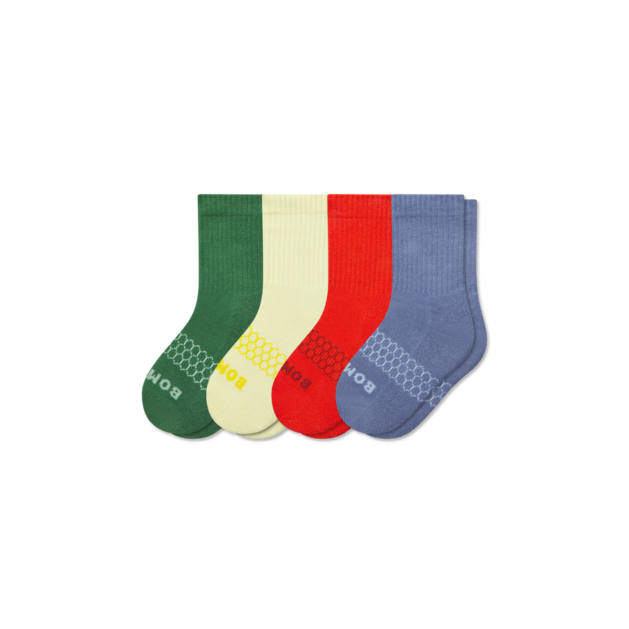 Junior Solids Calf Sock 4-Pack - Active Travel Support