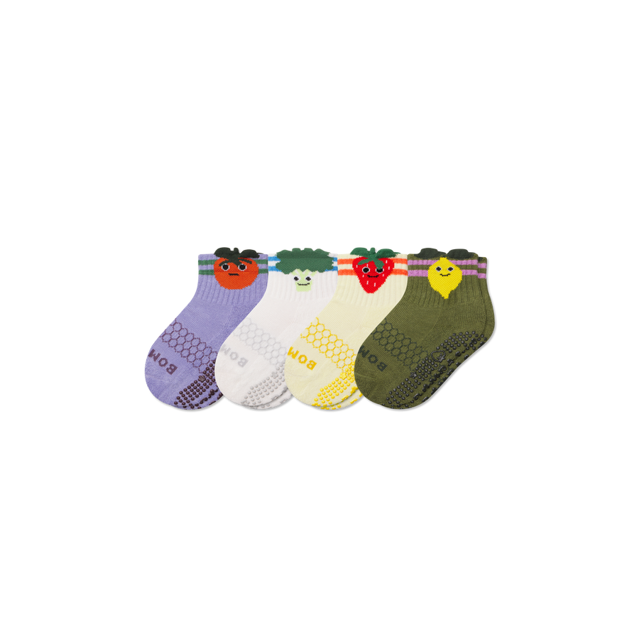 Toddler Fruits & Veggies Calf Sock 4-Pack - Run Everyday Wear