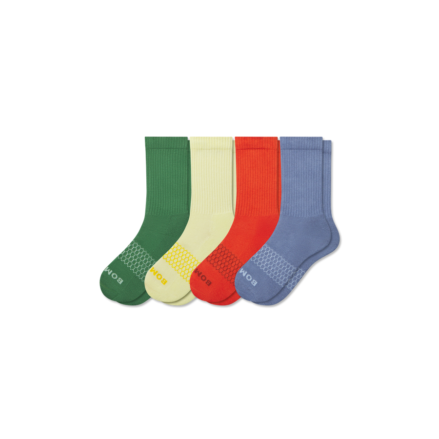 Youth Solids Calf Sock 4-Pack - Cushion Crew Pair