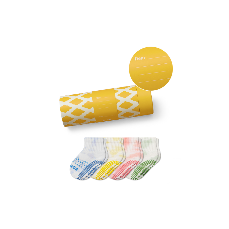Toddler Celebration Gripper Calf Sock 4-Pack Gift Box - Carry Drawer Pack