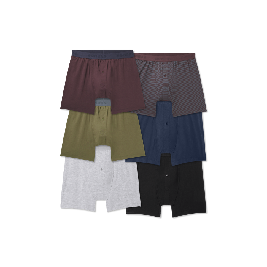 Men's Cotton Modal Blend Boxer 6-Pack - Clean Everyday Fit