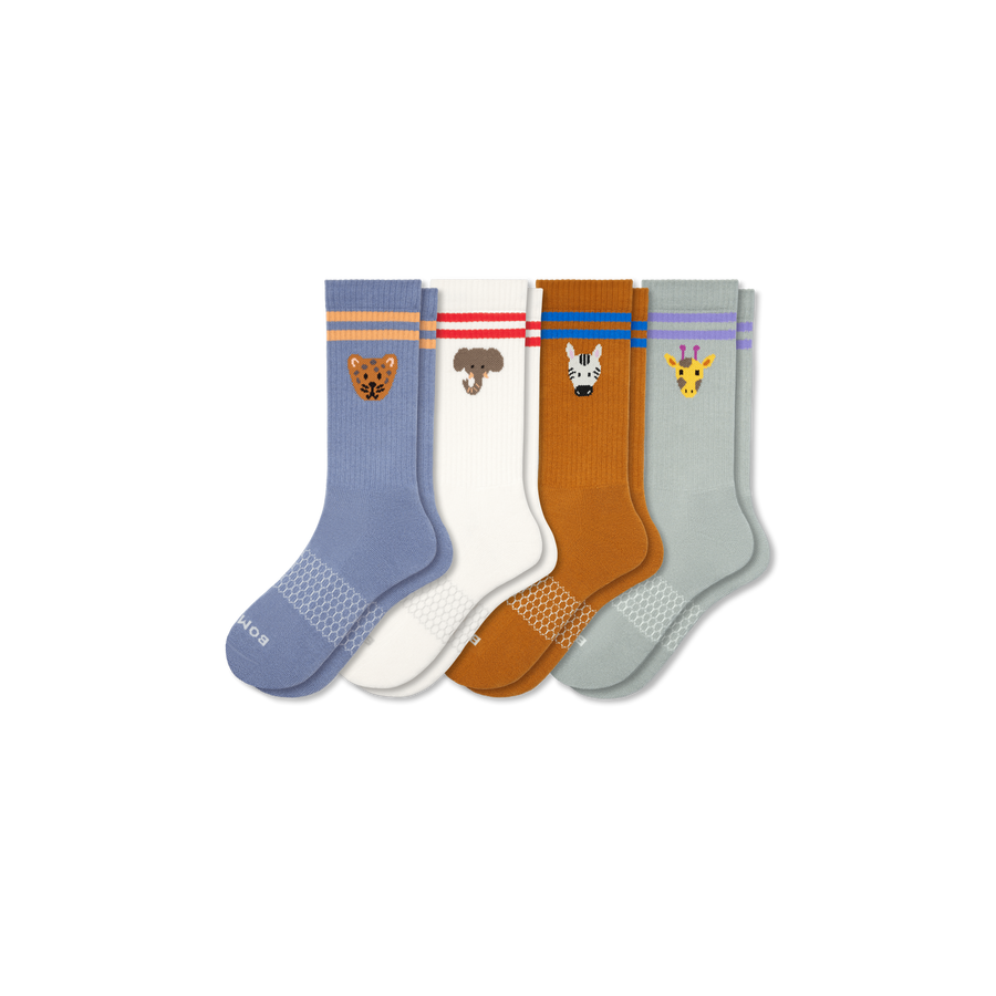 Women's Safari Stripe Calf Sock 4-Pack - Cushion Studio Support