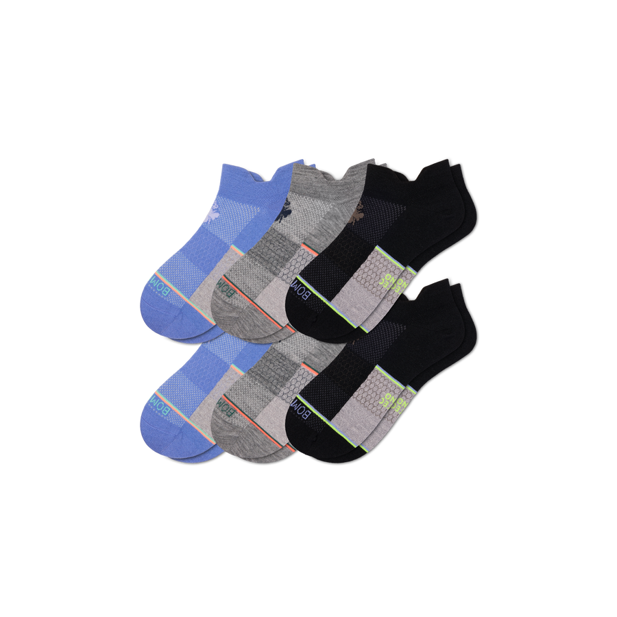 Men's UltraLite Sport Merino Wool Blend Ankle Sock 6-Pack - Daily Crew Cushion